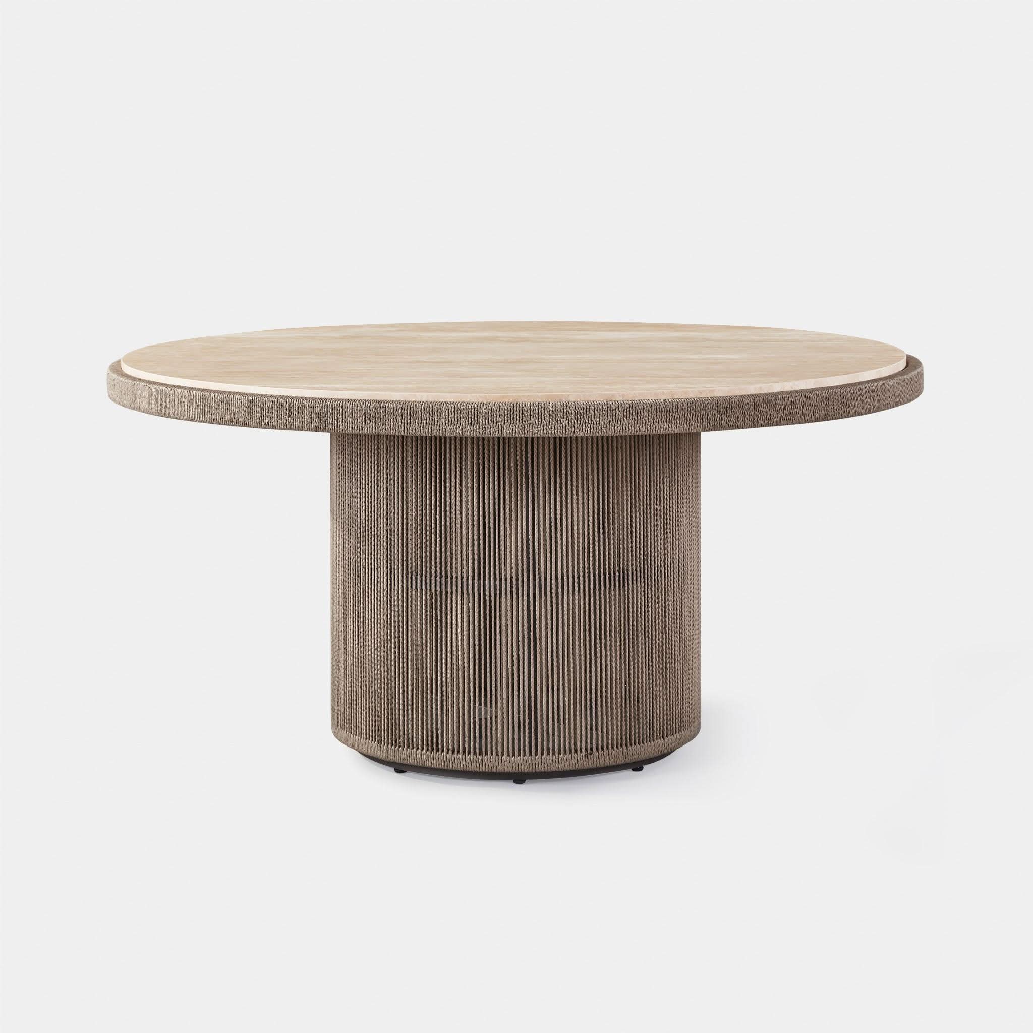 Formentera 60-inch Round Dining Table - Modern Wooden Kitchen Table for Small Spaces, Perfect for Breakfast Nook or Apartment Dining Area