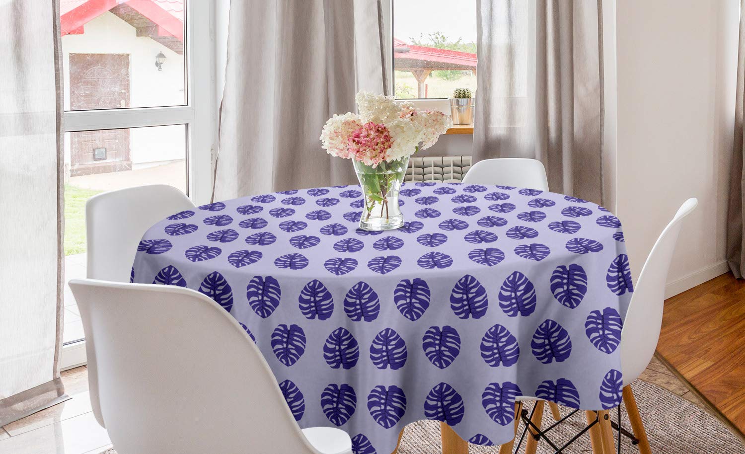 Ambesonne Blue Round Tablecloth 60