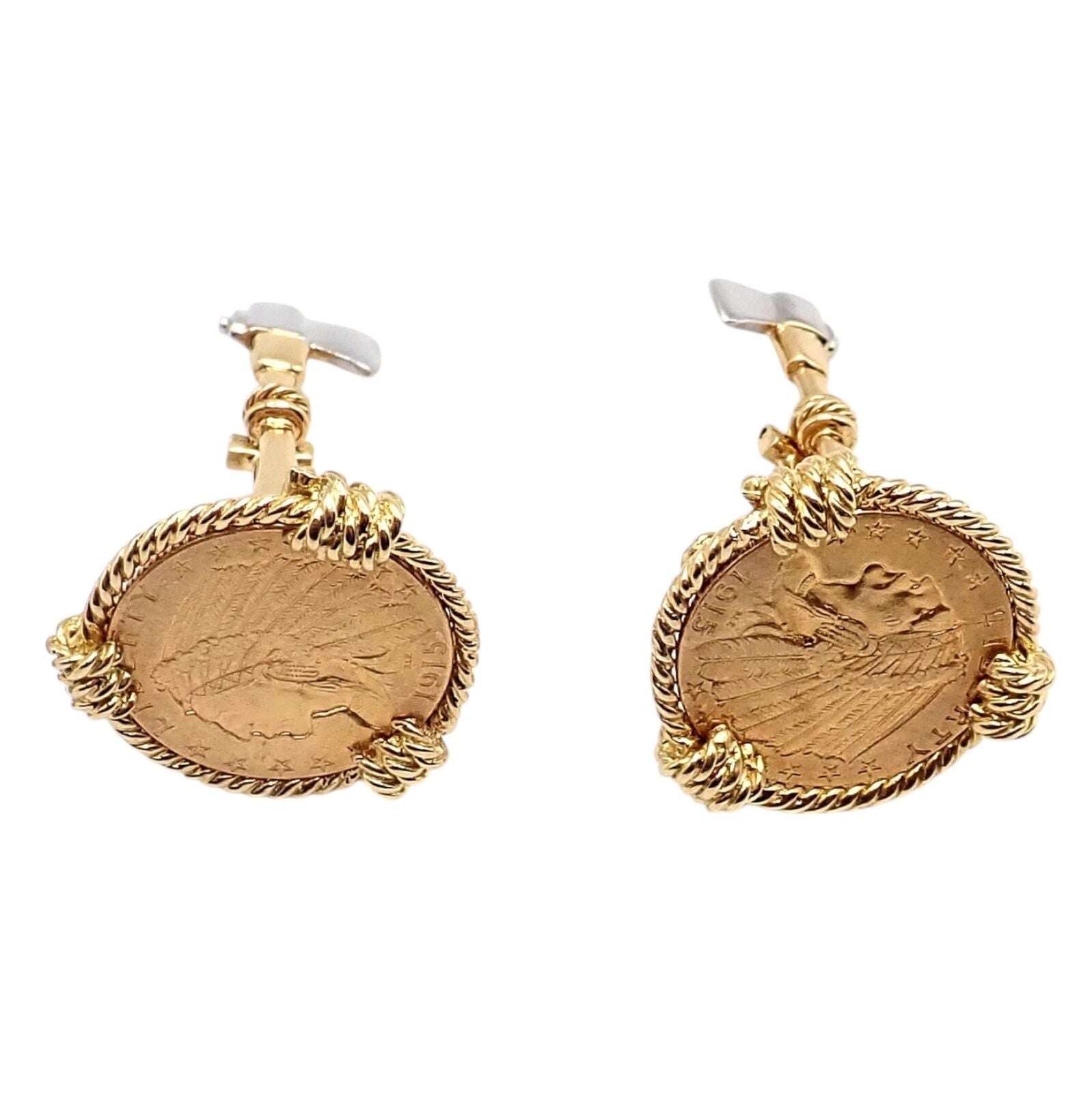 18k & 22k Gold Indian Head Coin Cufflinks for Men - Verdura Five Buck Luxury Jewelry - Perfect for Weddings, Business Meetings & Formal Events