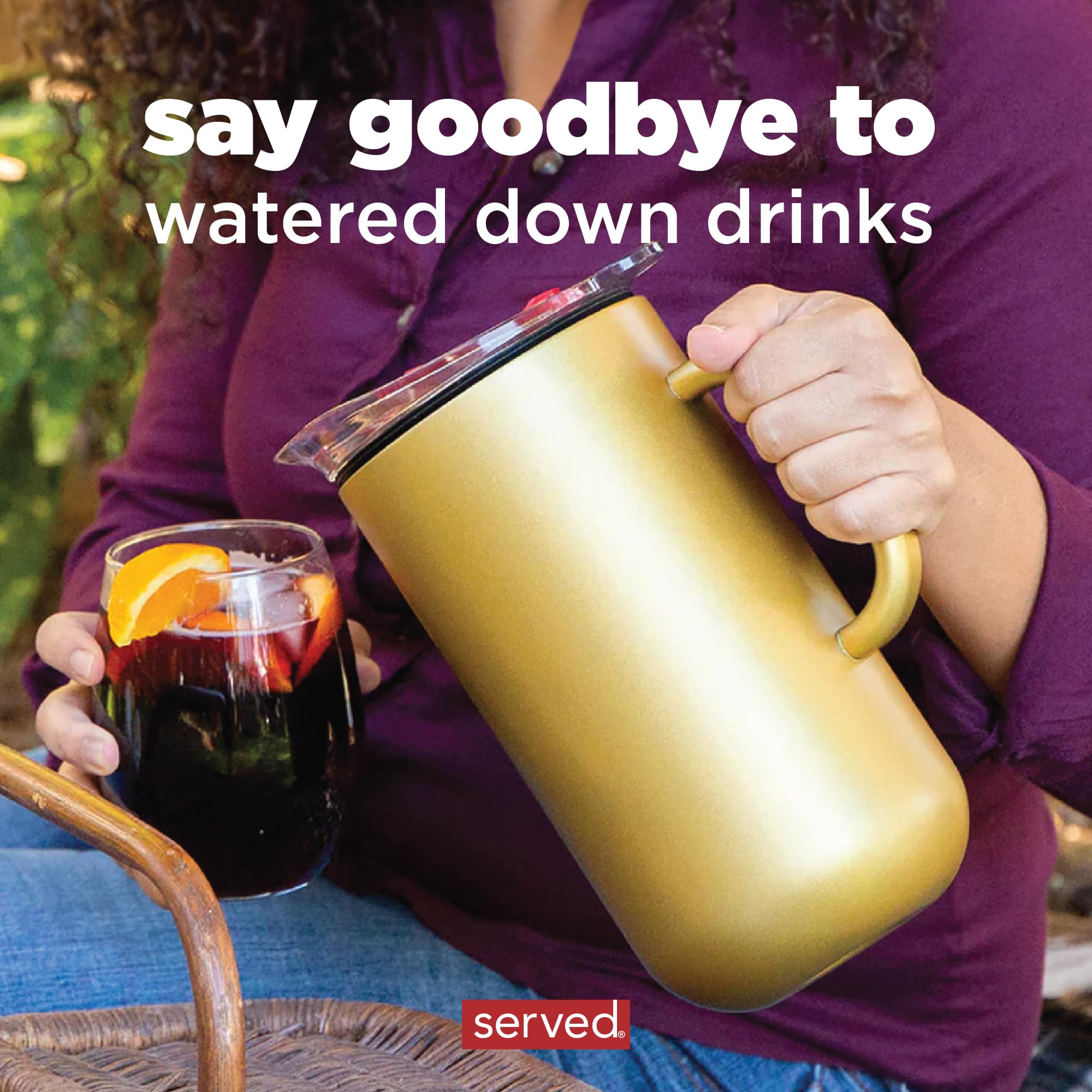 Premium 2L Vacuum-Insulated Stainless Steel Pitcher with Copper Lining - Keeps Drinks Cold for 24 Hours & Hot for 12 Hours - Double Wall Insulated Pitcher for Iced Tea, Lemonade, Coffee & Cocktails - Perfect for Parties, BBQs & Outdoor Gatherings