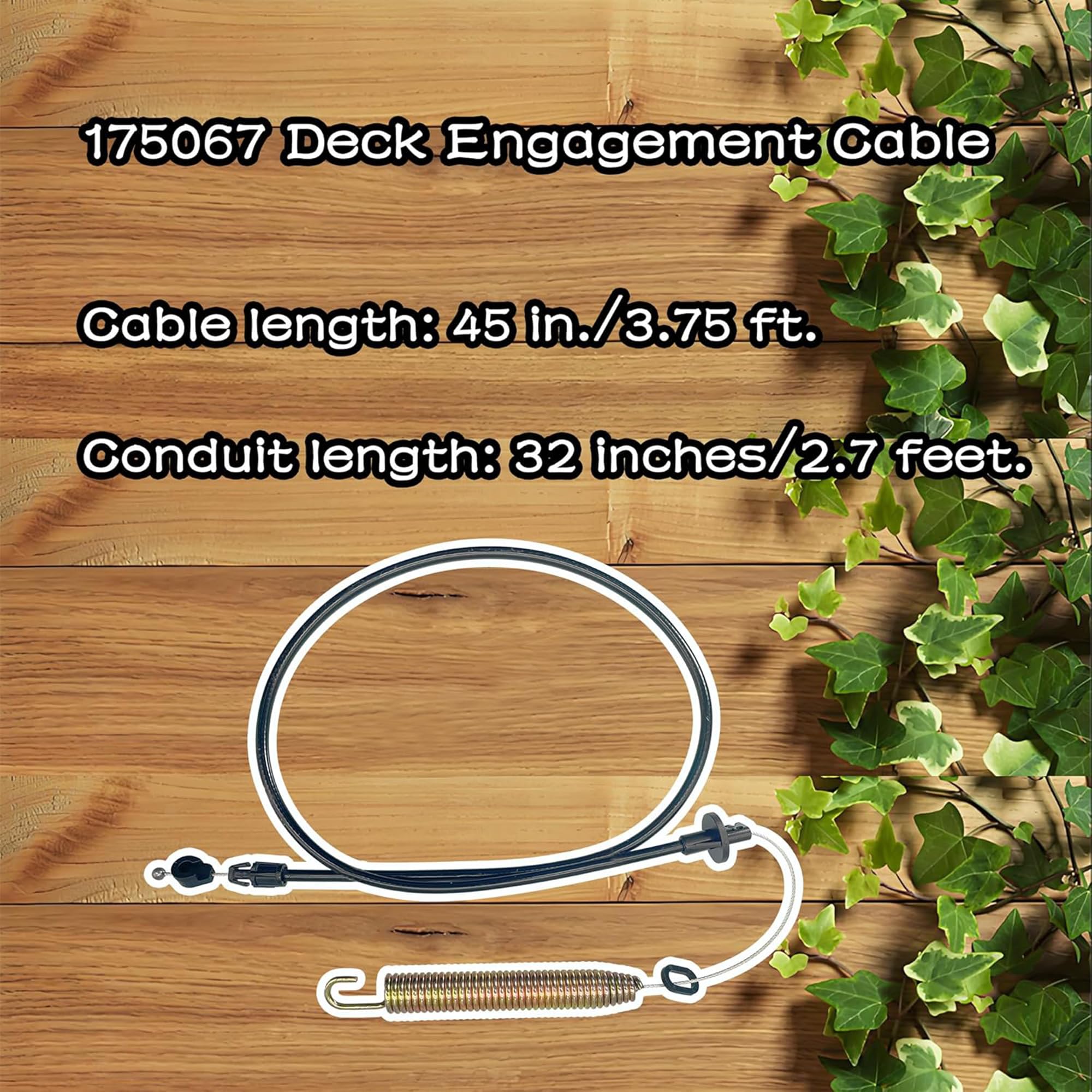 175067 Deck Clutch Cable 42 inch Replacement for Craftsman LT1000 LT2000 DLT3000, AYP, Husqvarna, Poulan - Compatible with Models 169676, 532169676, 532175067, 21547184 - Lawn Mower Parts for Smooth Cutting Performance in Residential Yards