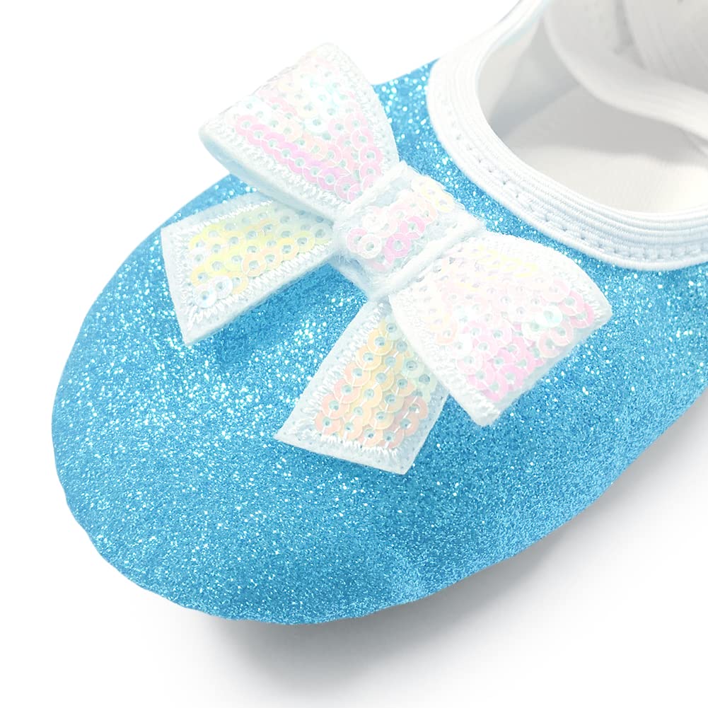 **WYHDY Girls Ballet Shoes - Split-Sole Glitter Dance Flats for Toddlers & Kids | Perfect for Ballet Class, Recitals & Dance Performances**