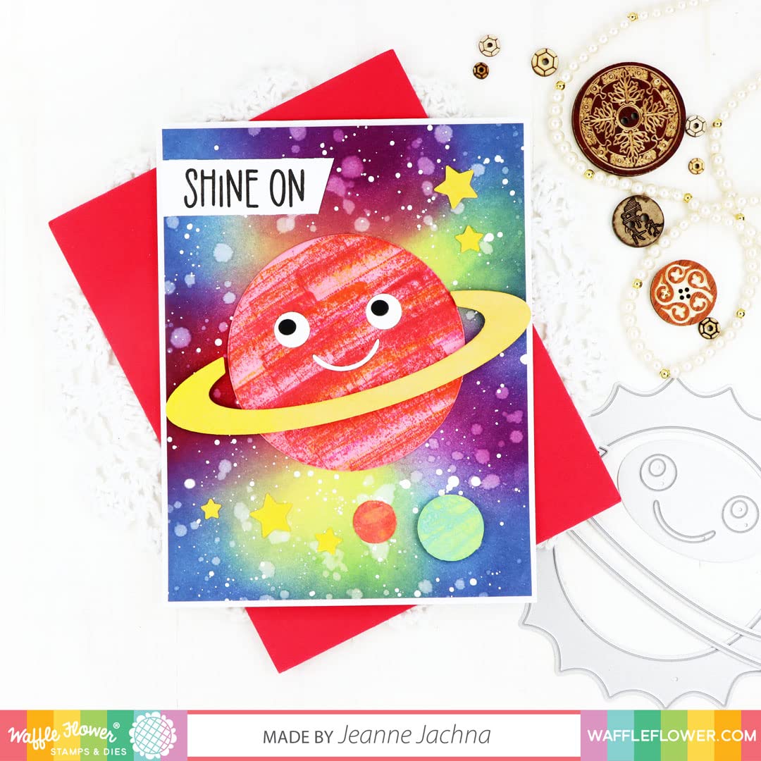Waffle Flower Solar System Die Set - The Solar System Sentiments by Cardmaker JJ Bolton for Stunning Space-Themed Greeting Cards & Scrapbooking