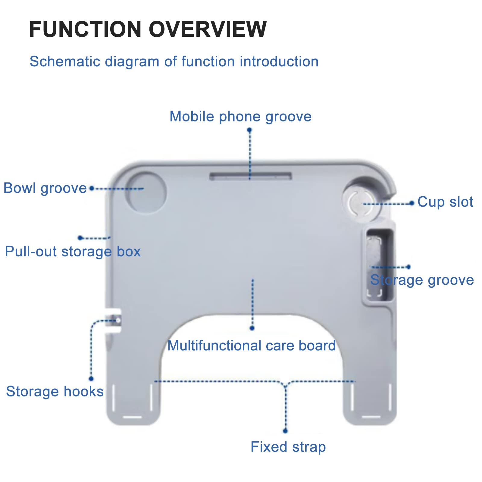 ZBJDX Universal Multi-Function Wheelchair Tray Table - Removable Medical Lap Desk with Cup Holder, Phone Slot & Storage Hook | Wheelchair Accessories for Elderly & Disabled | Perfect for Meals, Reading & Tablet Use