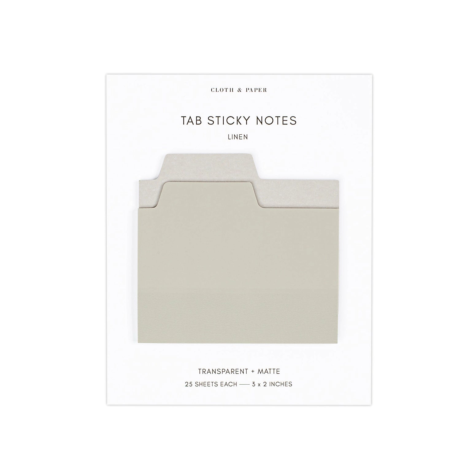 Premium Blank Tab Sticky Note Set - Linen Textured Memo Pads for Office, School & Home Organization - 100 Sheets per Pack