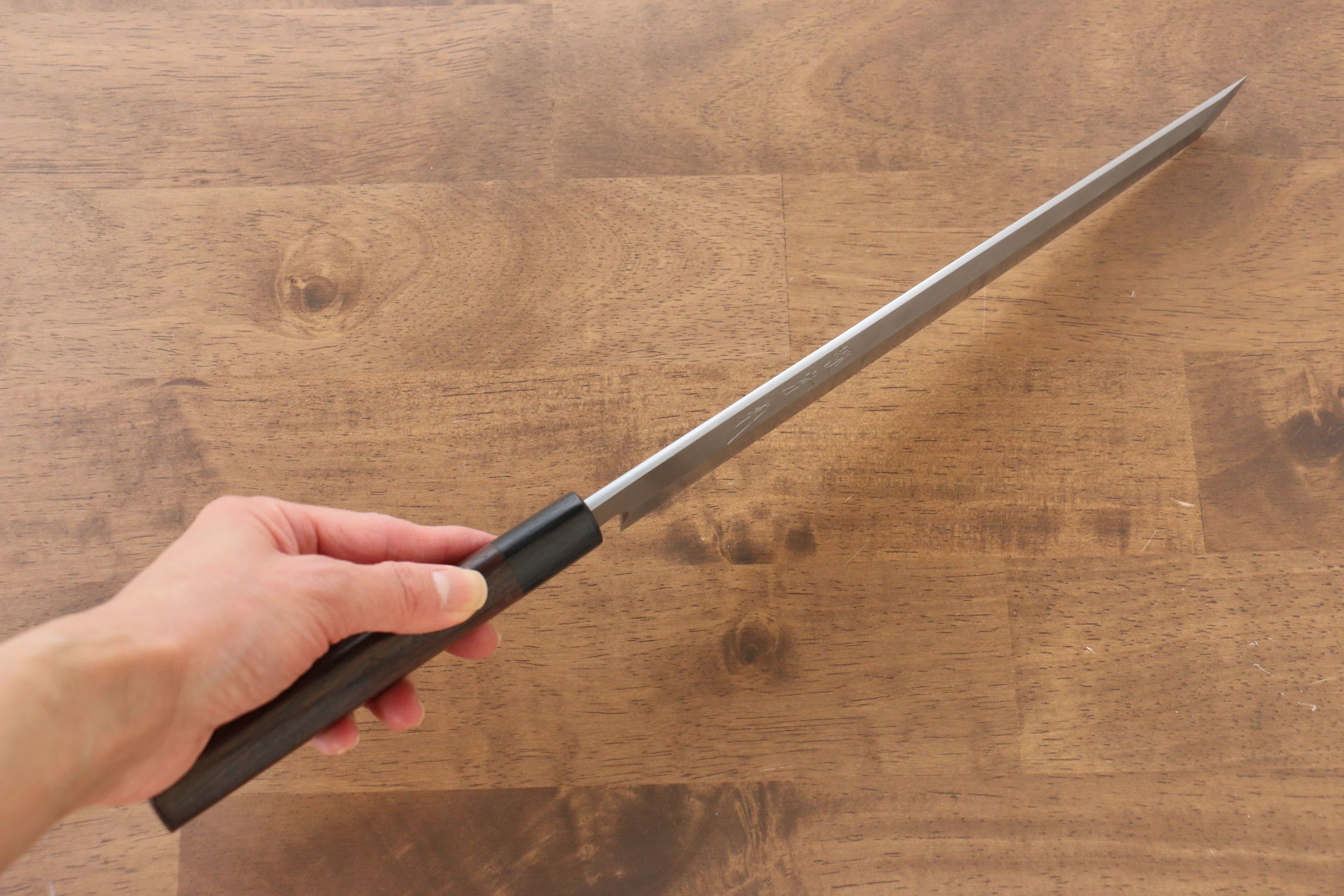 Premium Jikko White Steel No.2 Sakimaru Yanagiba 270mm - Japanese Sushi Knife with Ebony Handle - Perfect for Sushi Chefs & Professional Kitchen Use