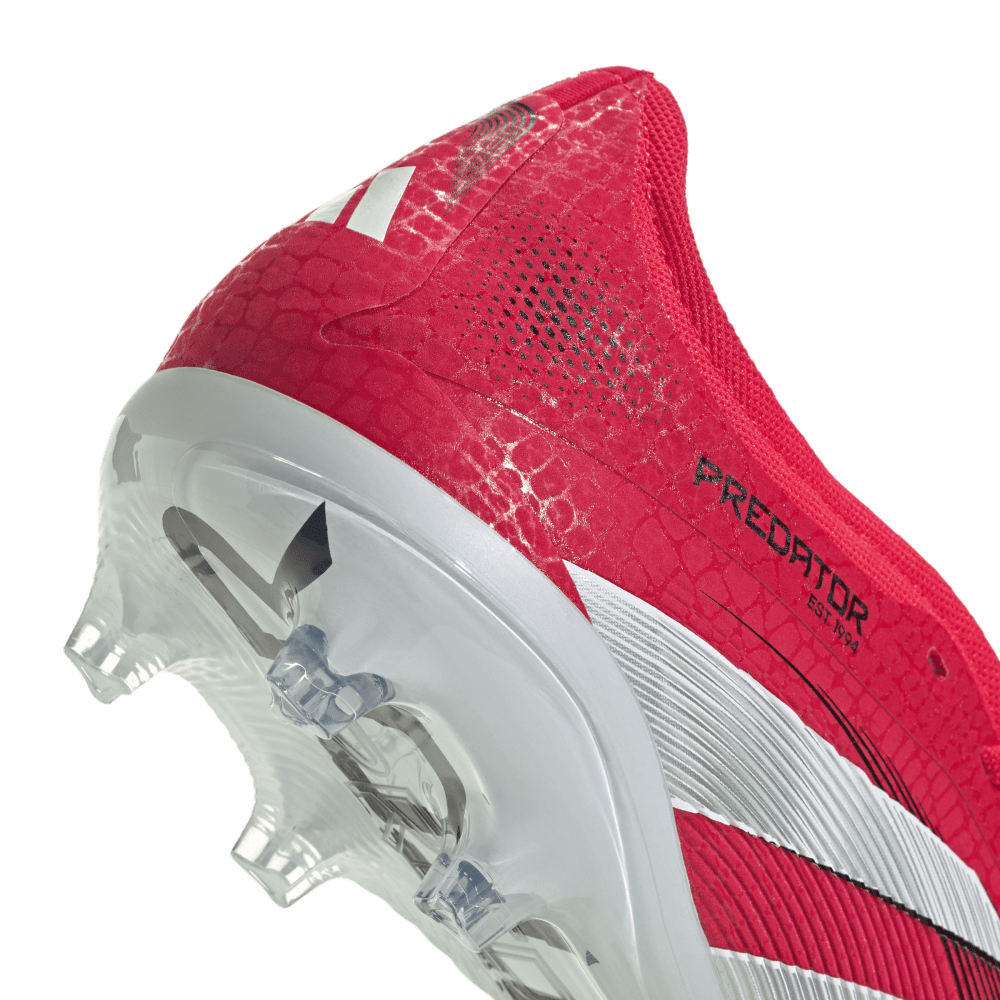Adidas Predator Pro Fold Over Tongue FG Soccer Cleats for Men - Lucid Red/White/Core Black - Firm Ground Football Shoes for Professional Players & Training Sessions