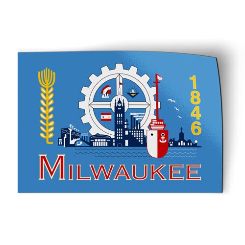 Milwaukee Wisconsin Flag Stickers & Tees - 3