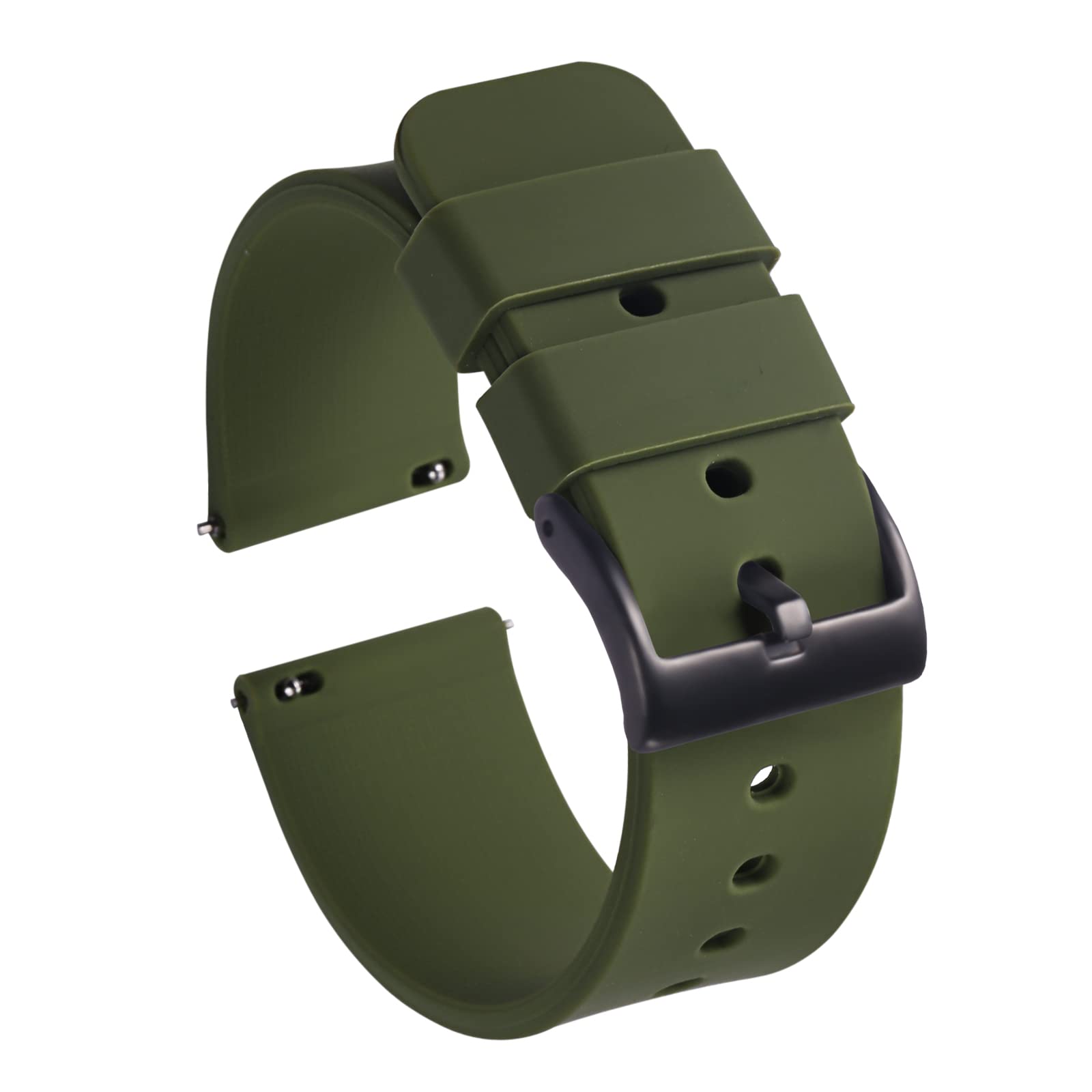 Silicone Watch Bands 18mm 20mm 22mm - Quick Release Rubber Straps for Sports & Daily Wear
