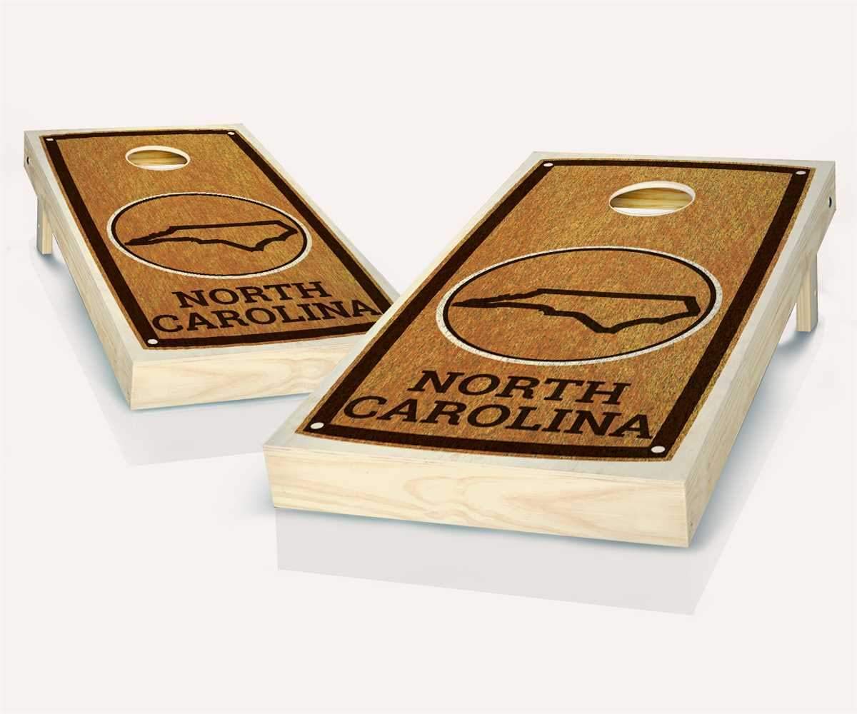 Skip's Garage North Carolina State Themed Stained Cornhole Boards Set - 2 Boards & 8 Bags with Accessories - Perfect for Backyard Parties, Tailgating, and Outdoor Games