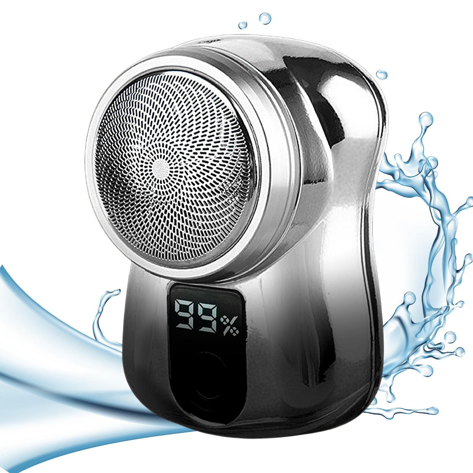 USB Rechargeable Electric Shaver - Portable Travel Shaver for Men, Waterproof Foil Shaver with One-Button Operation, Compact Pocket Size for Home, Car & On-The-Go Grooming