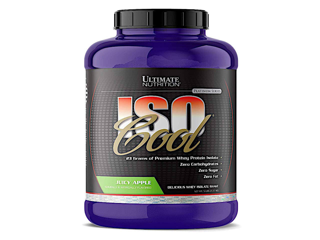 Ultimate Nutrition ISO Cool Pure Whey Protein Isolate Powder - Keto Friendly, 0 Carb 0 Fat 0 Sugar - 23g Protein Per Serving, 5lbs, Juicy Apple Flavor - Perfect for Post-Workout Recovery & Muscle Building