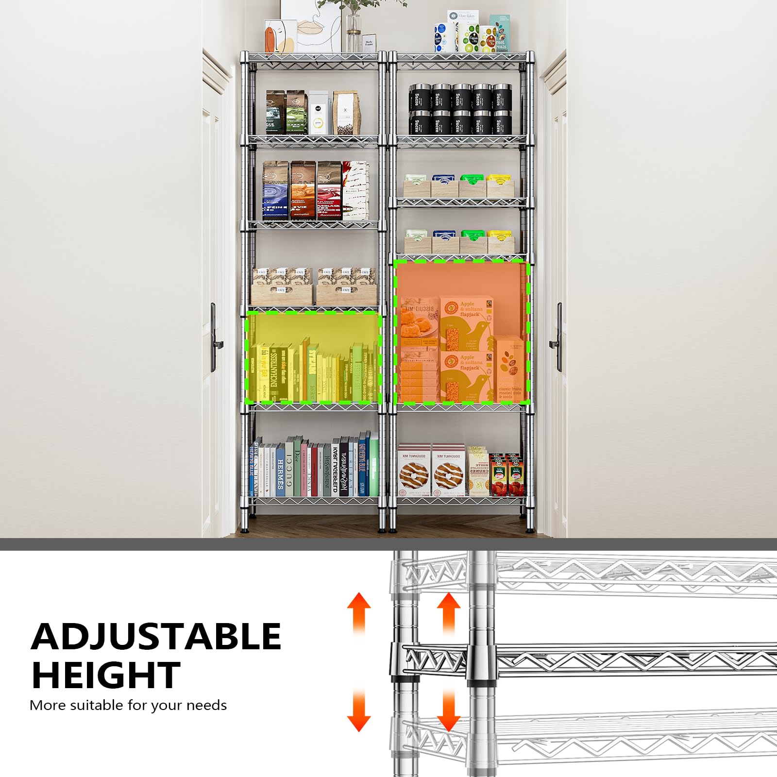 MZG 6-Tier Heavy Duty Metal Wire Shelving Unit - 70.4