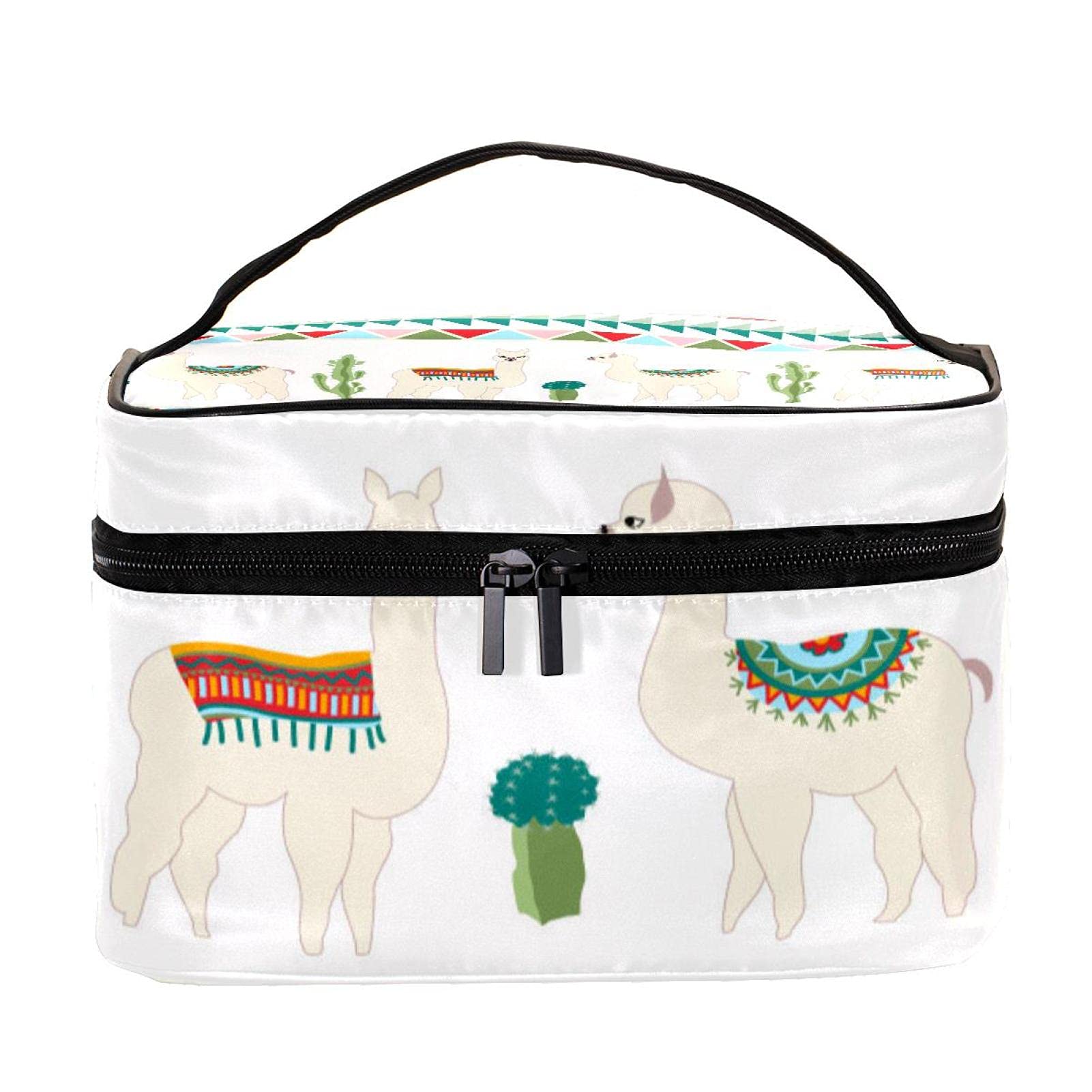 Stylish Large Llama Cactus Makeup Bag - Waterproof Travel Cosmetic Organizer with Zipper for Women & Girls | Perfect for Vacation, Gym, Beach Trips & Daily Essentials Storage