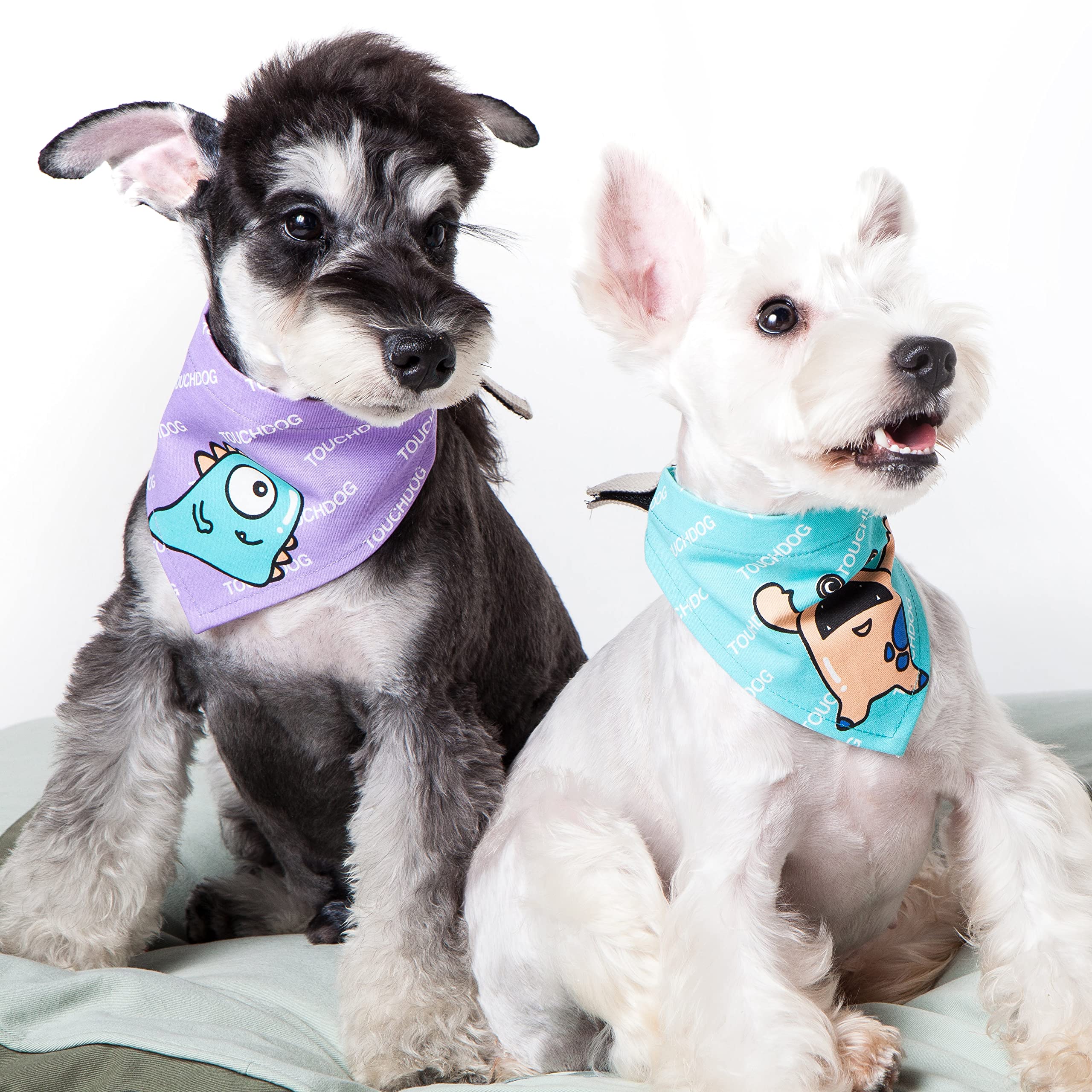 Touchdog 'Bad-to-The-Bone' Star Patterned Fashionable Velcro Dog Bandana - Medium Size, Pink Pet Accessory for Small Dogs, Perfect for Daily Walks, Pet Photos & Costume Parties