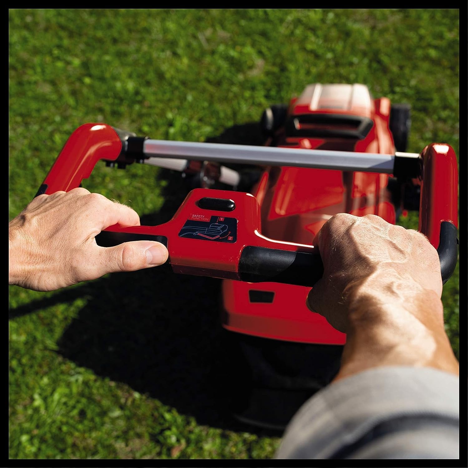 Einhell GE-CM 36/37 Li-Solo Power X-Change Cordless Lawn Mower - 36V, 37cm Cutting Width, Up to 400m² Coverage, 45L Grass Collector, 25-75mm Cutting Height (Battery Not Included) - Perfect for Small to Medium Yards, Patios & Residential Lawn Care