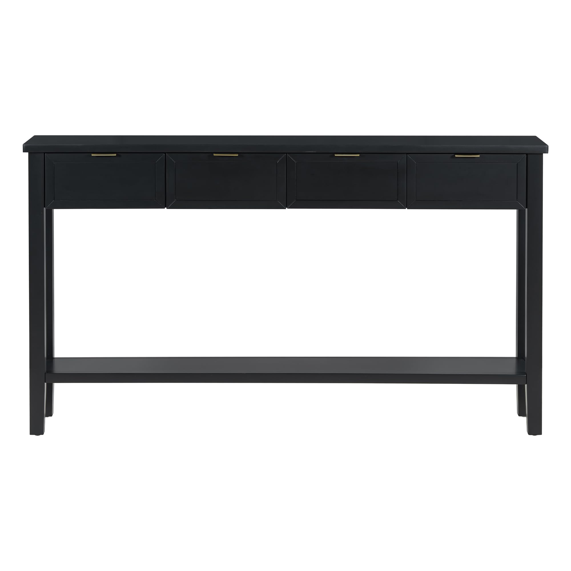 Modern Rustic Console Table with Drawer - Solid Wood Narrow Entryway Table for Hallway, Foyer & Living Room - Farmhouse Style Sofa Table with Storage Shelf