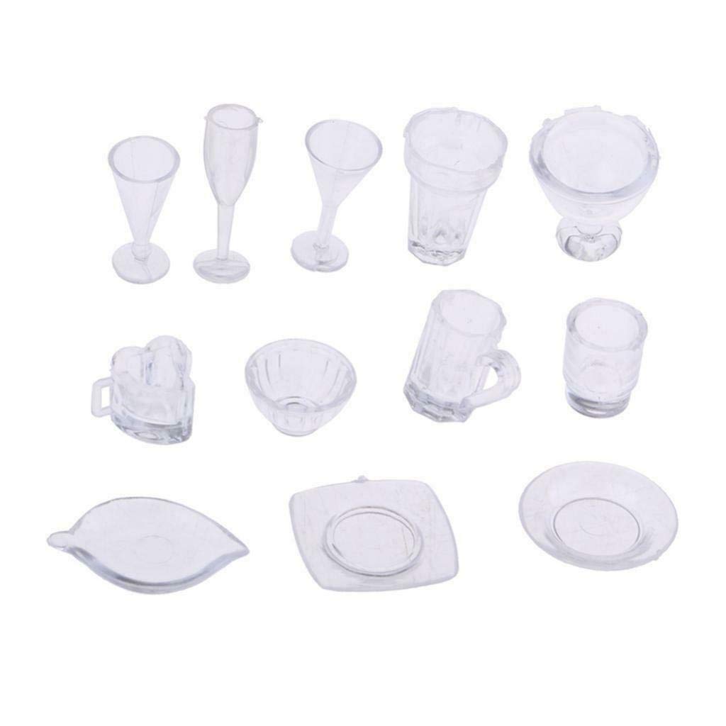 1:12 Scale Miniature Dollhouse Dining Set - Bowls, Dishes, Cups & Plates for Dollhouse Accessories | Perfect for Dollhouse Decor, Playtime & Collectors