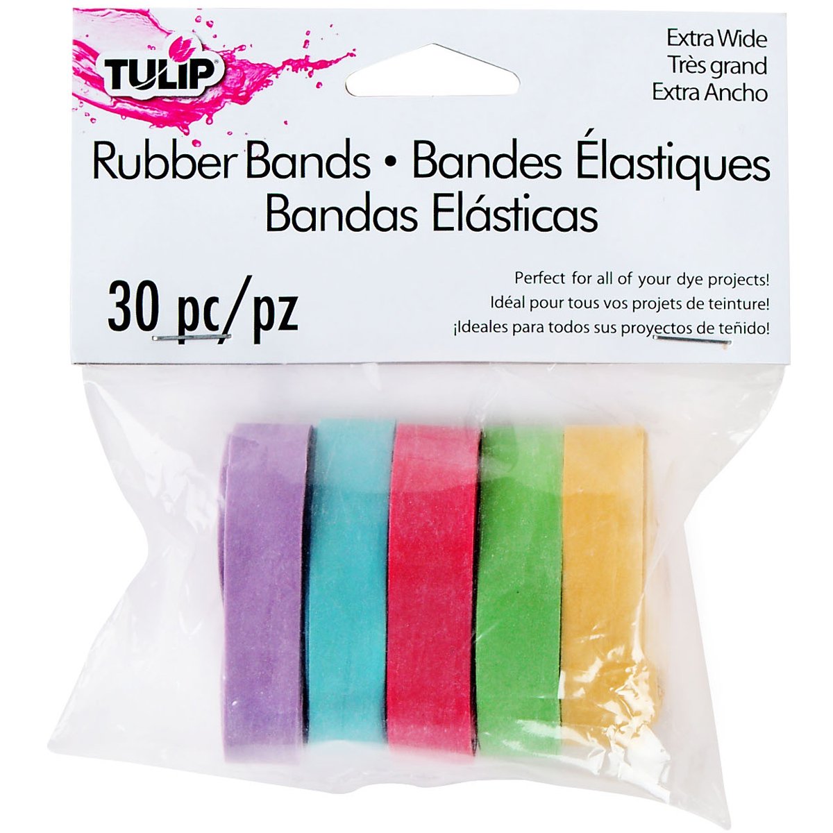 Colorful Tulip 31627 Rubber Bands - 0.5 Inch Assorted Size for Office, School, Crafts & DIY Projects | Multicolor Elastic Bands for Organizing, Hair Ties, Gift Wrapping & More
