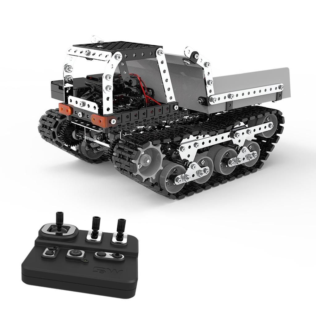 10 Channel Remote Control Dump Truck Toy - DIY Stainless Steel 2.4G Wireless RC Construction Vehicle for Kids Outdoor Play & Sandbox Fun
