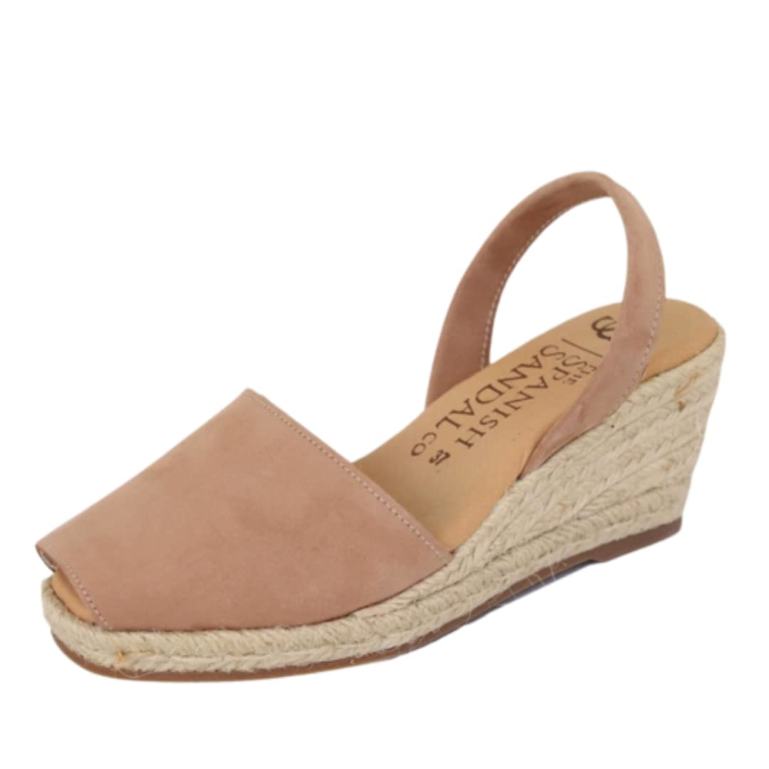 Women's Espadrille Wedge Sandals – Soft Leather Peep Toe Dressy & Casual Summer Slip-On Shoes | Perfect for Beach Vacations, Date Nights & Outdoor Weddings