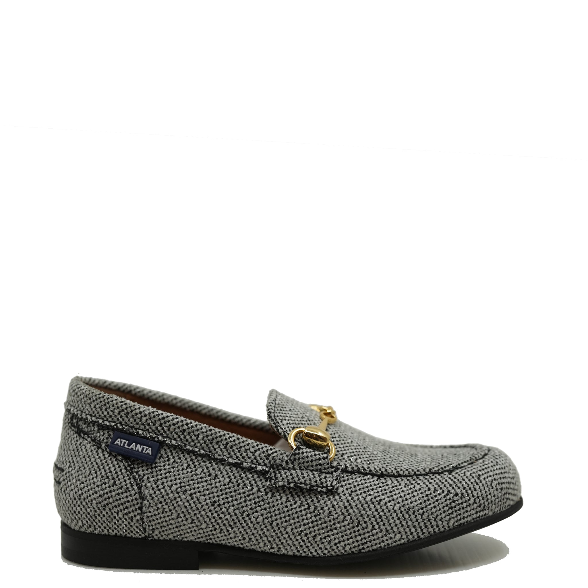 Atlanta Black and White Herringbone Buckle Loafers - Classic Moccasin Style Slip-On Shoes for Men & Women | Perfect for Office, Casual Wear & Travel