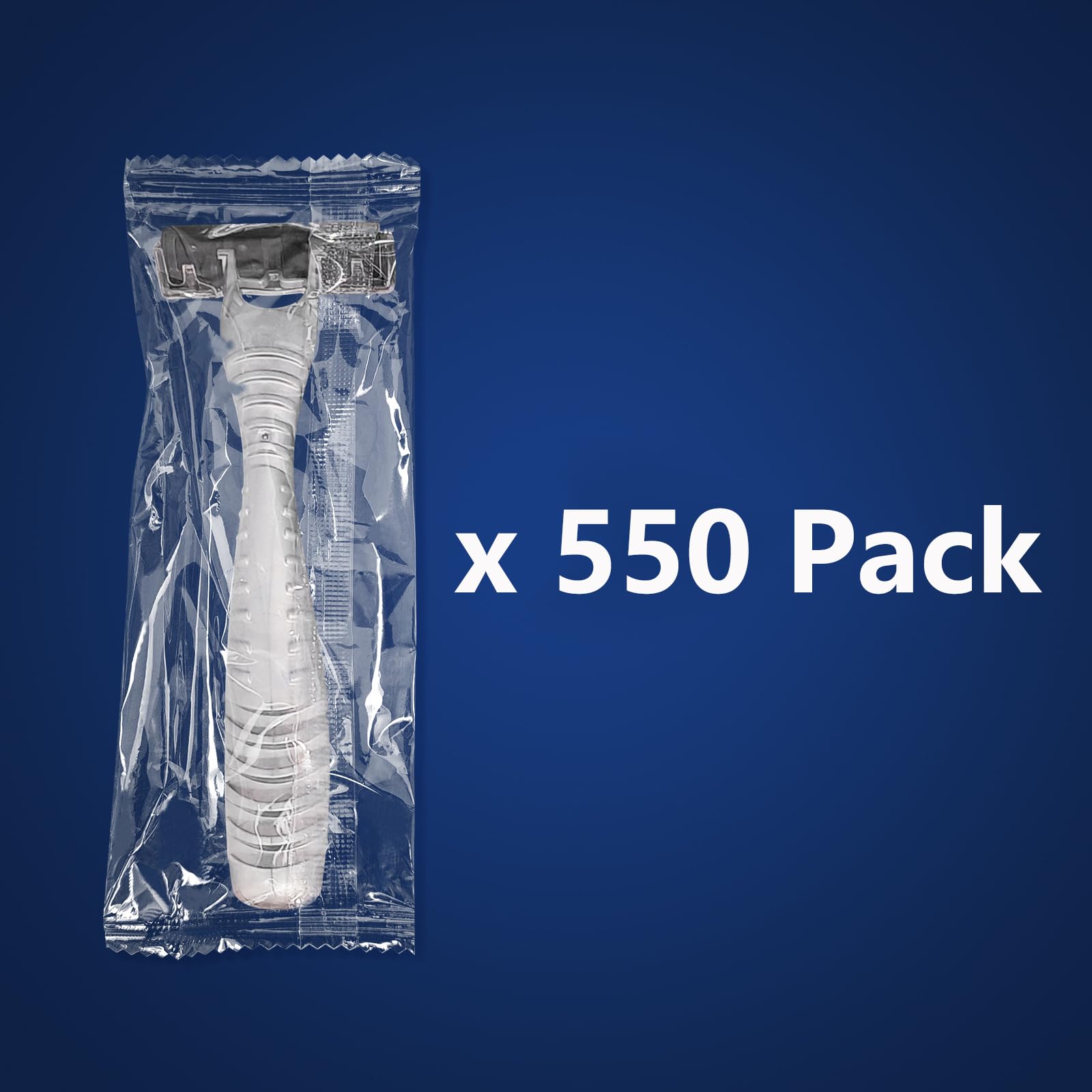 550 Pack Kheoxusa 3-Blade Disposable Razors - Individually Wrapped Triple Blade Razors for Men & Women - Perfect for Travel, Hotels, Airbnb, Tattoo Aftercare, Grooming & Personal Hygiene (Silver)