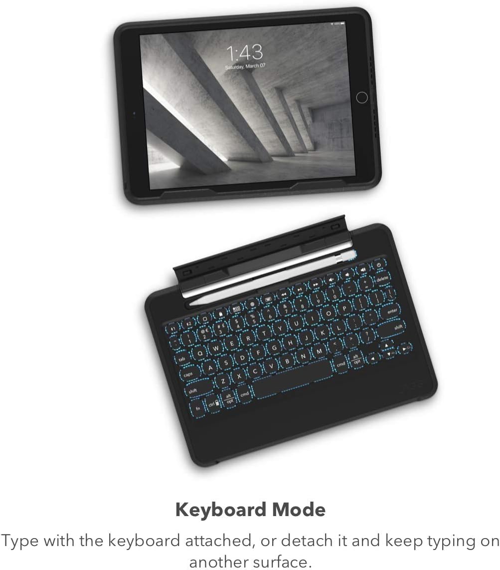 ZAGG Rugged Book iPad Pro 11-inch (M4) Keyboard Case - Durable Magnetic-Hinged Design with 6.6 Feet Drop Protection | Backlit Laptop-Style Keys & Multi-Device Pairing | Detachable Keyboard for Work, Travel & Home Office Use