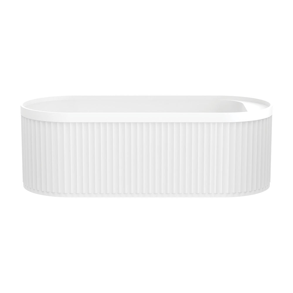 Fienza ST20 1700mm Minka Solid Surface Bathtub - Matte White Freestanding Soaking Tub for Modern Bathroom Luxury Relaxation