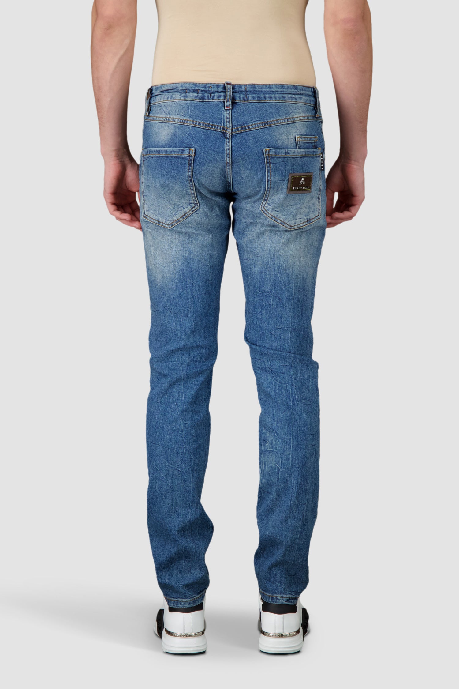 Philipp Plein Super Straight Cut Denim Jeans for Men - High-Quality Statement Jeans with Distressed Details | Perfect for Casual Wear, Night Out & Street Style Fashion