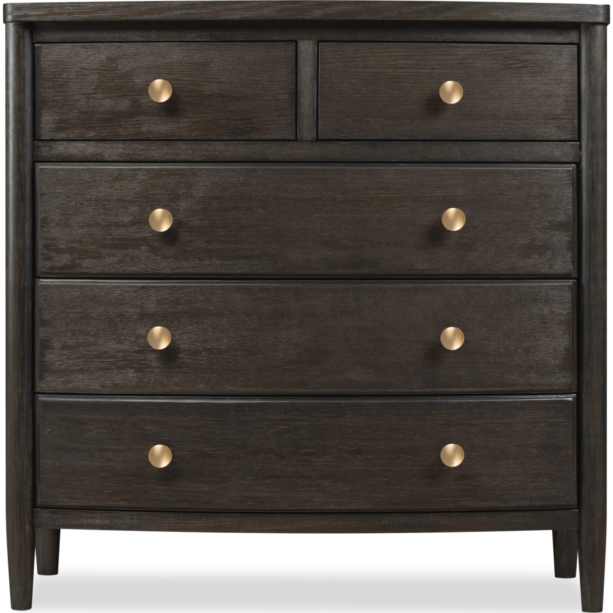 Rockport 5-Drawer Small Chest in Dark Brown - Compact Storage Solution for Bedroom, Living Room, or Office Organization