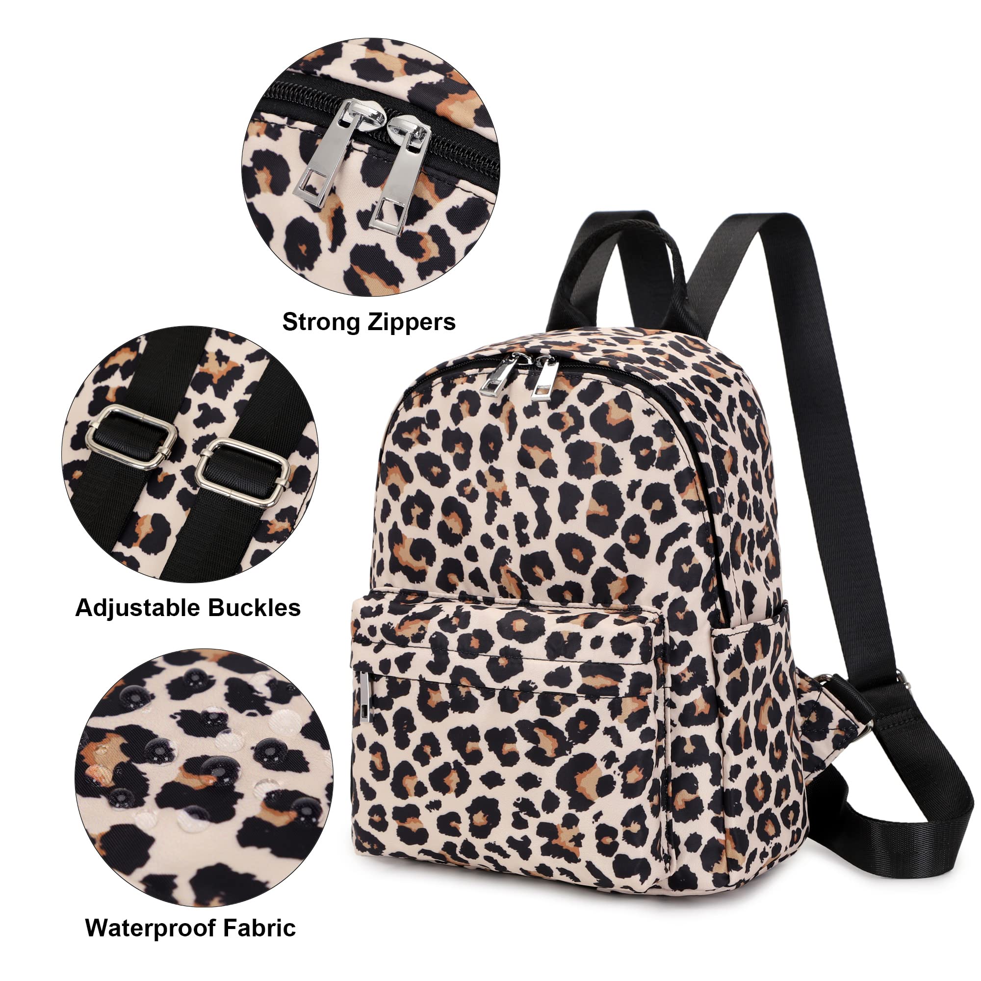 Leopard Print Mini Backpack for Women & Girls - Small Cute Backpack Purse for School, Travel, Work & Daily Use | Perfect for Teens, Adults & Kids