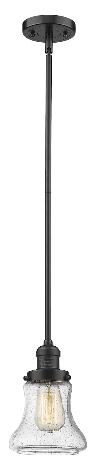 Glass Stem Mini Pendant Light Fixture in Oil Rubbed Bronze Finish - Perfect for Kitchen Island, Dining Room, and Entryway Lighting