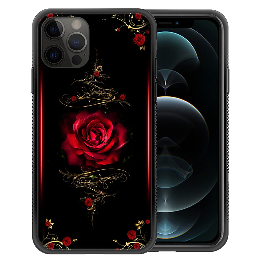 iPhone 11 Pro Max Case - Spiritual Rose Pattern Design, Hard PC Back with Soft TPU Bumper, Non-Slip Protective Cover for Women (6.5 Inch) - Perfect for Daily Use, Work & Travel