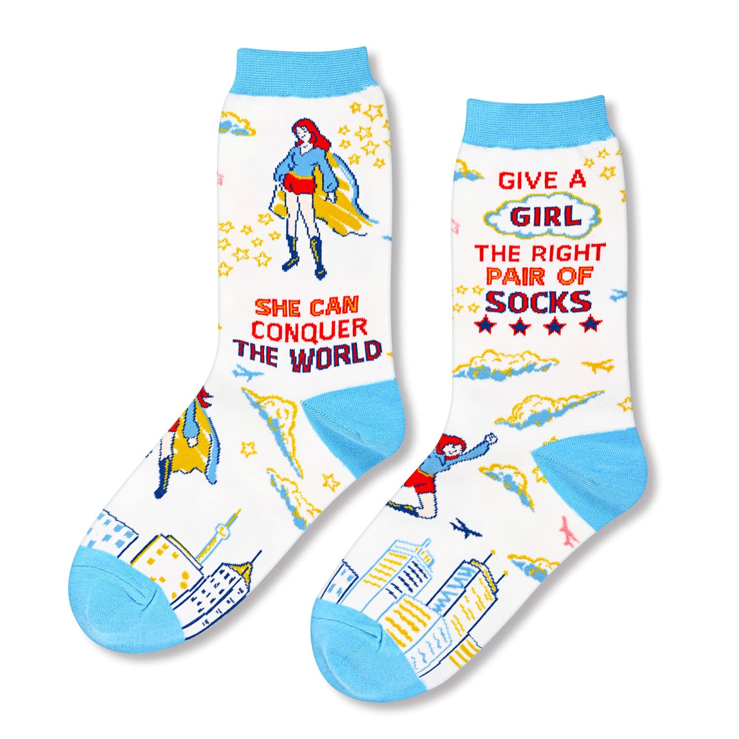 HappyPop Funny Feminist Socks for Women - Inspirational Book Lover Gifts, Novelty Gift Ideas for Readers & Writers - Perfect for Book Clubs, Birthdays & Holidays