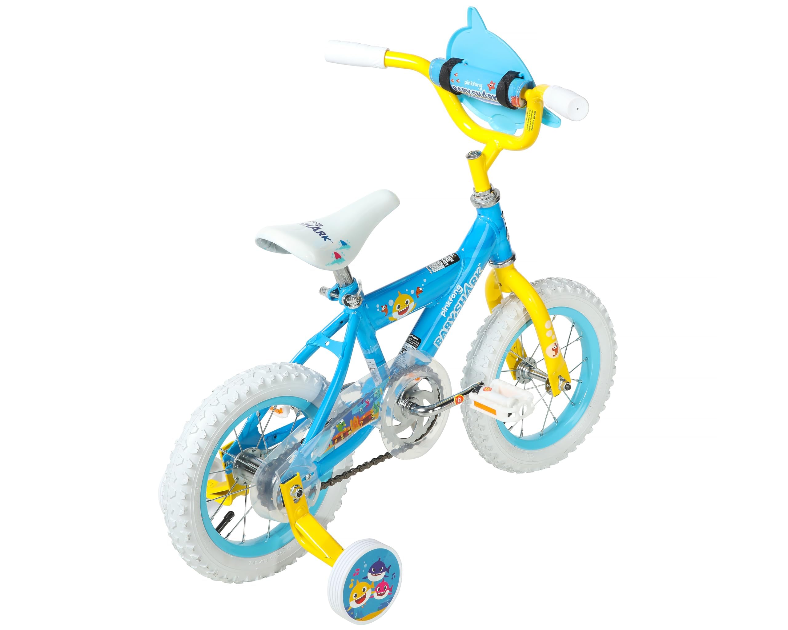 Dynacraft Kids' Baby Shark 12 Inch Bike with Training Wheels - Perfect for Toddlers Learning to Ride | Fun Outdoor Play & Birthday Gifts