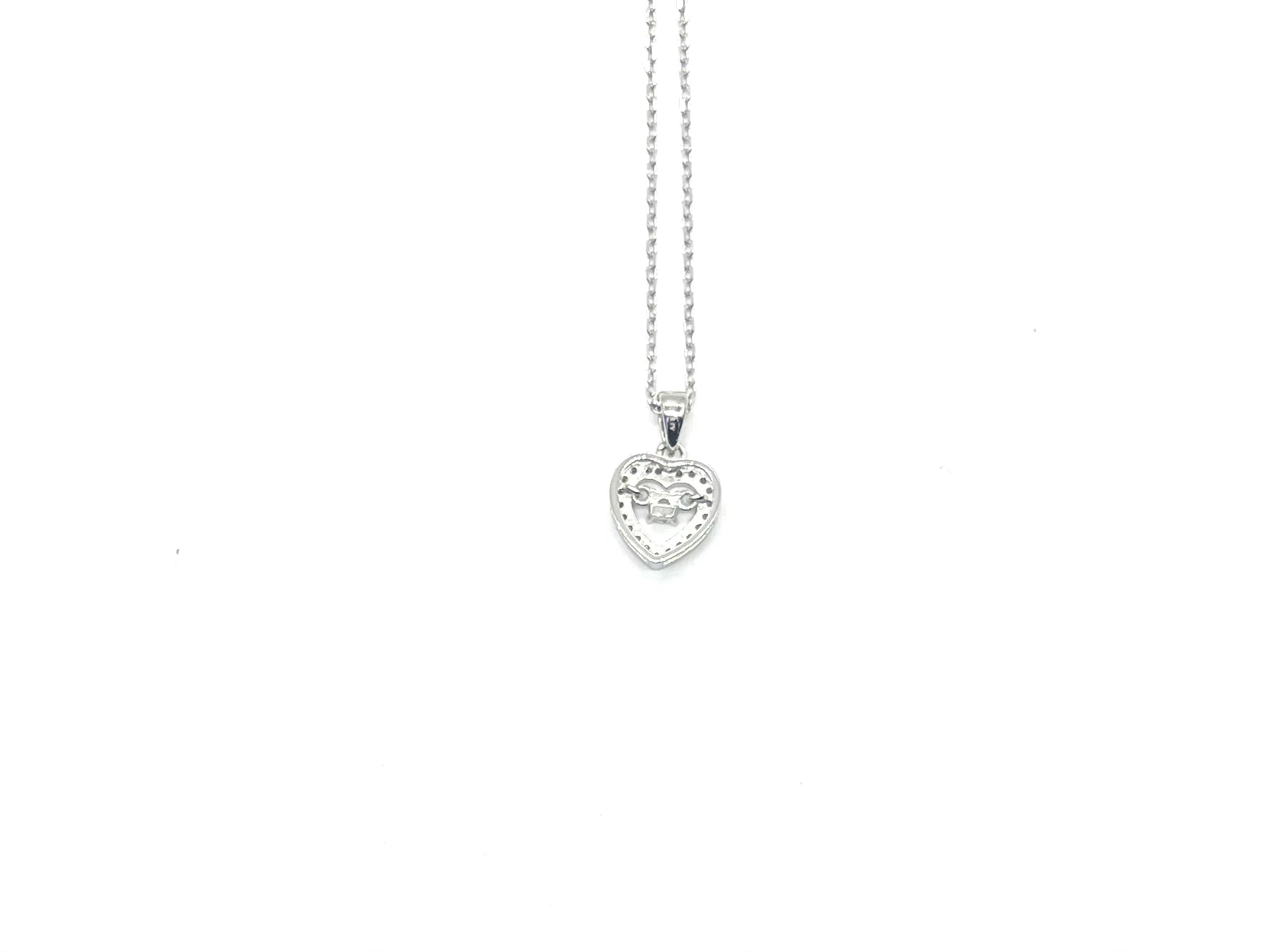 14K Sterling Silver Heart Shimmer Necklace for Women - Dainty Layering Jewelry Gift for Valentine's Day, Anniversary & Everyday Elegance