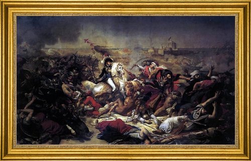 Antoine-Jean Gros The Battle of Abukir - 16x24 Inch Museum-Quality Canvas Art Print with Elegant Gold Frame - Perfect for Living Room, Office Decor & Gift for History Lovers