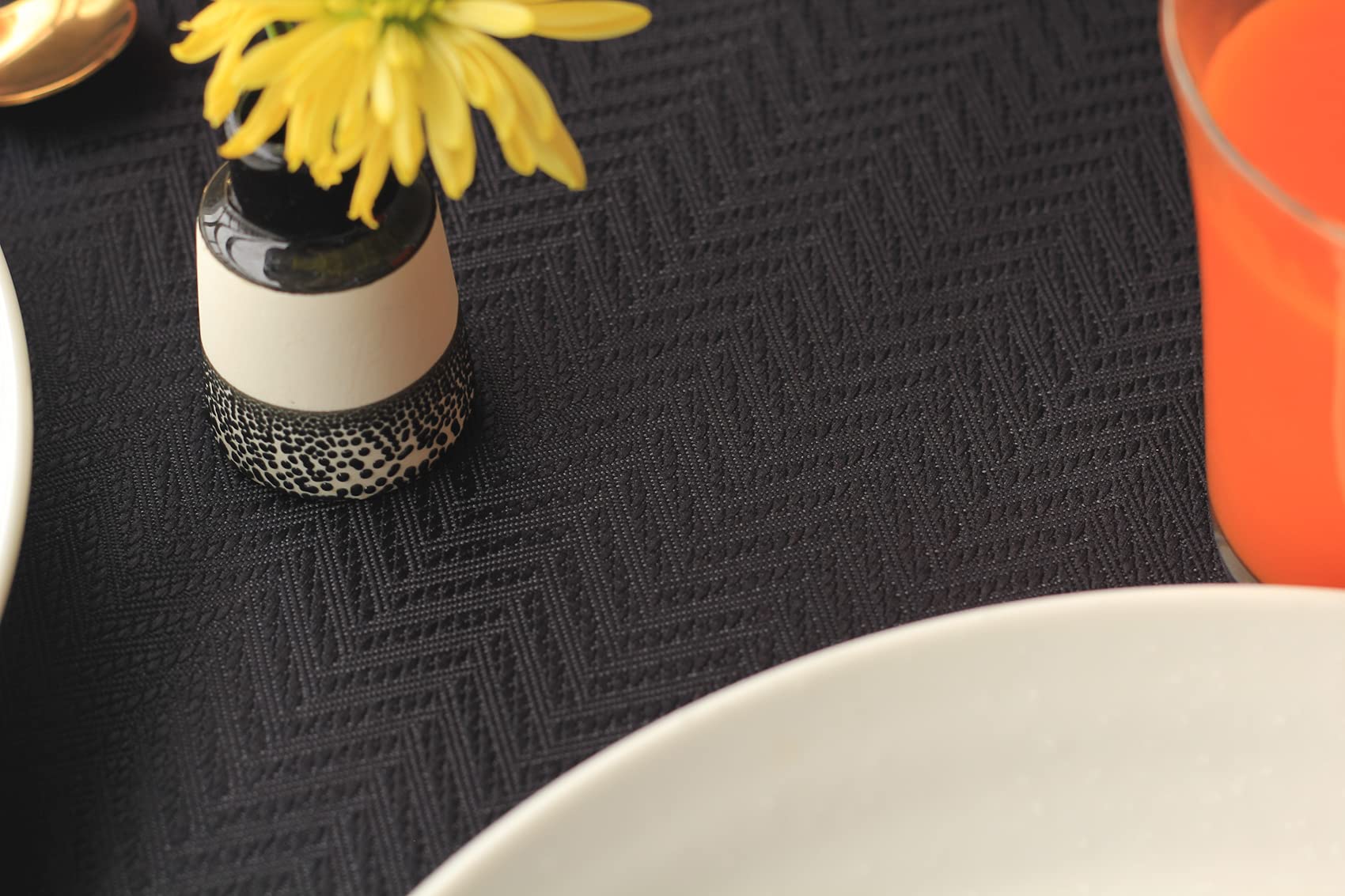 144-Inch Black Table Runner - Wrinkle-Free Waterproof Long Tablecloth for Outdoor Dining, Coffee Tables & Dressers | Perfect for Dinner Parties, Weddings, Easter & Mother's Day Decor | Elegant Home & Event Decoration