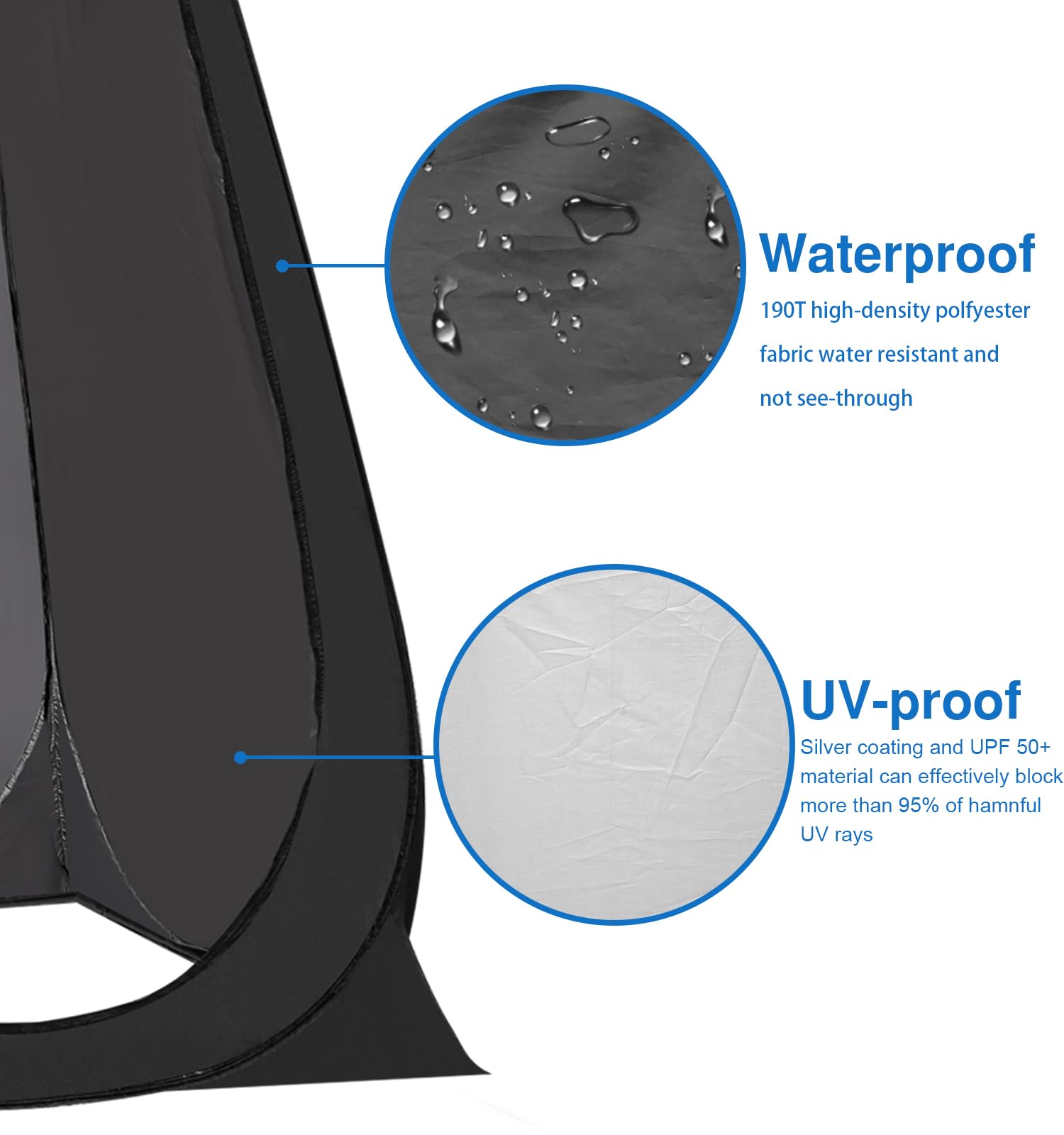Portable Pop Up Privacy Tent for Camping - Instant Outdoor Shower & Toilet Tent, Spacious Dressing Changing Room for Hiking, Beach, Picnic & Fishing - Includes Carrying Bag & Rain Shelter | Perfect for Backpacking, RV Trips & Emergency Use