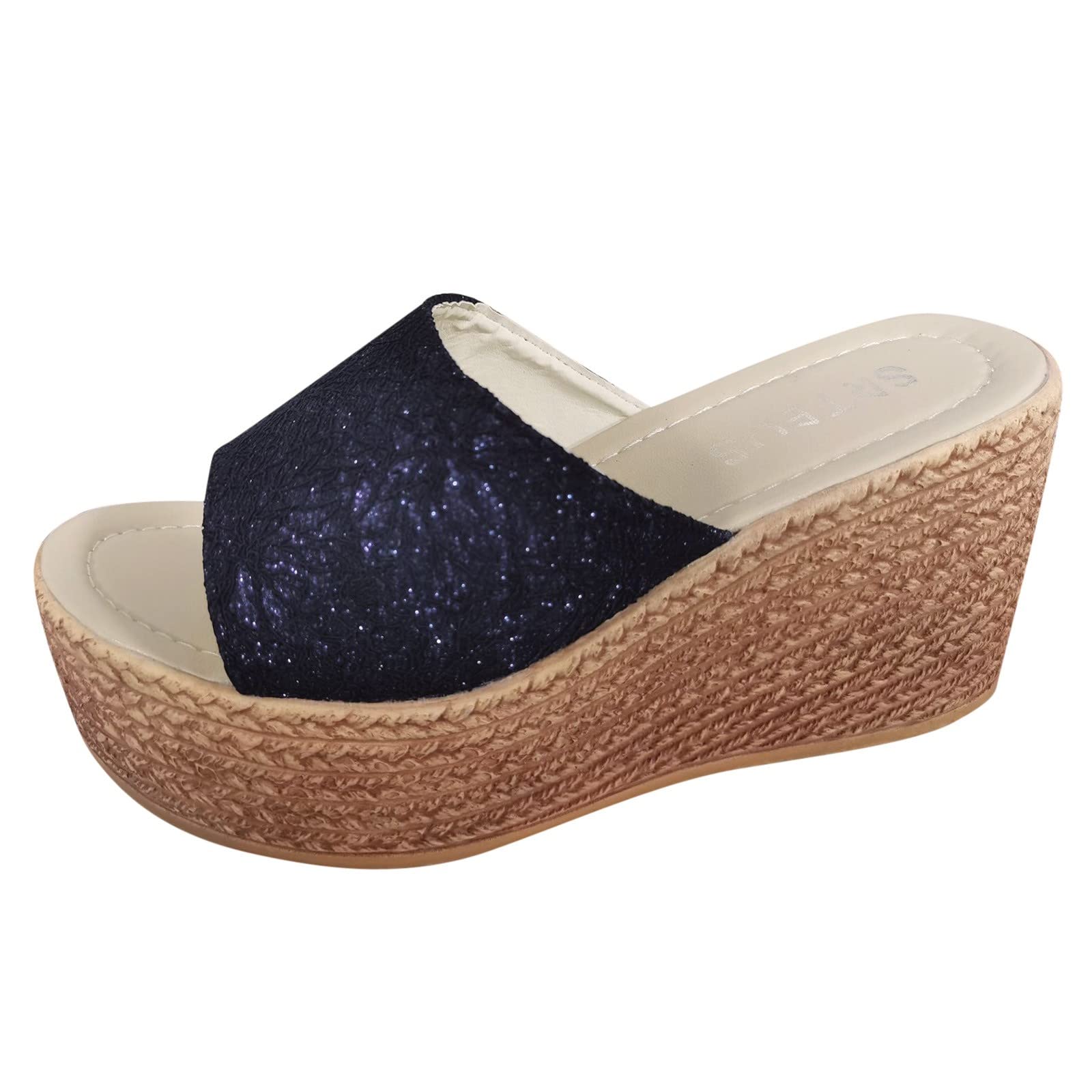 Women's Fashion Wedge Slippers - Open Toe Knot Design Roman Sandals for Beach, Home & Summer Outfits | Comfortable Casual Slides for Women