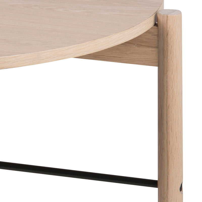 Round Coffee Table 80cm - Solid Oak Wood Modern Living Room Furniture for Small Spaces | Perfect for Coffee, Books & Decor in Apartments