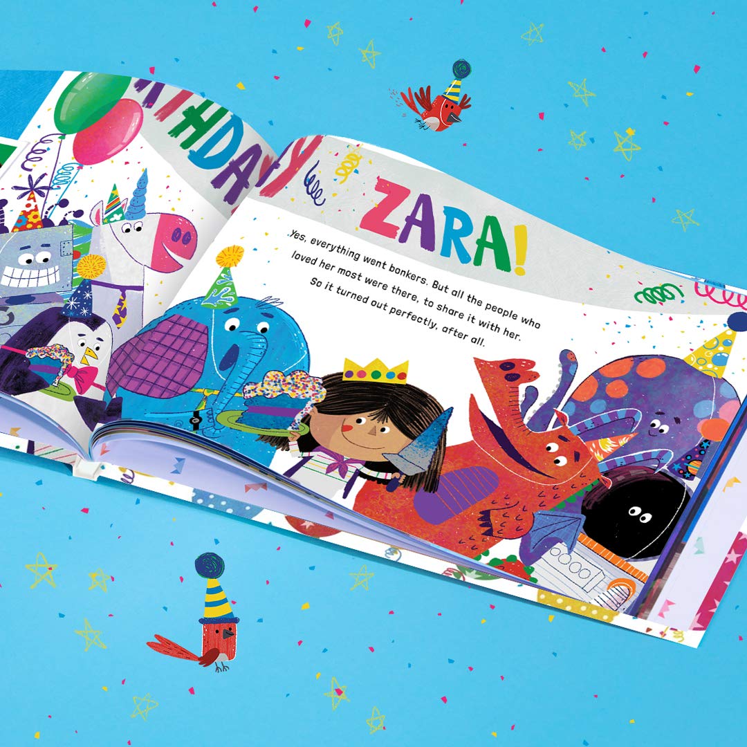 Personalized Kids' Birthday Book - Happy Bonkers Birthday | Custom Name Hardcover Children's Book | Wonderbly | Perfect Gift for Boys & Girls Age 3-8 | Birthday Party Favors & Keepsake Memory