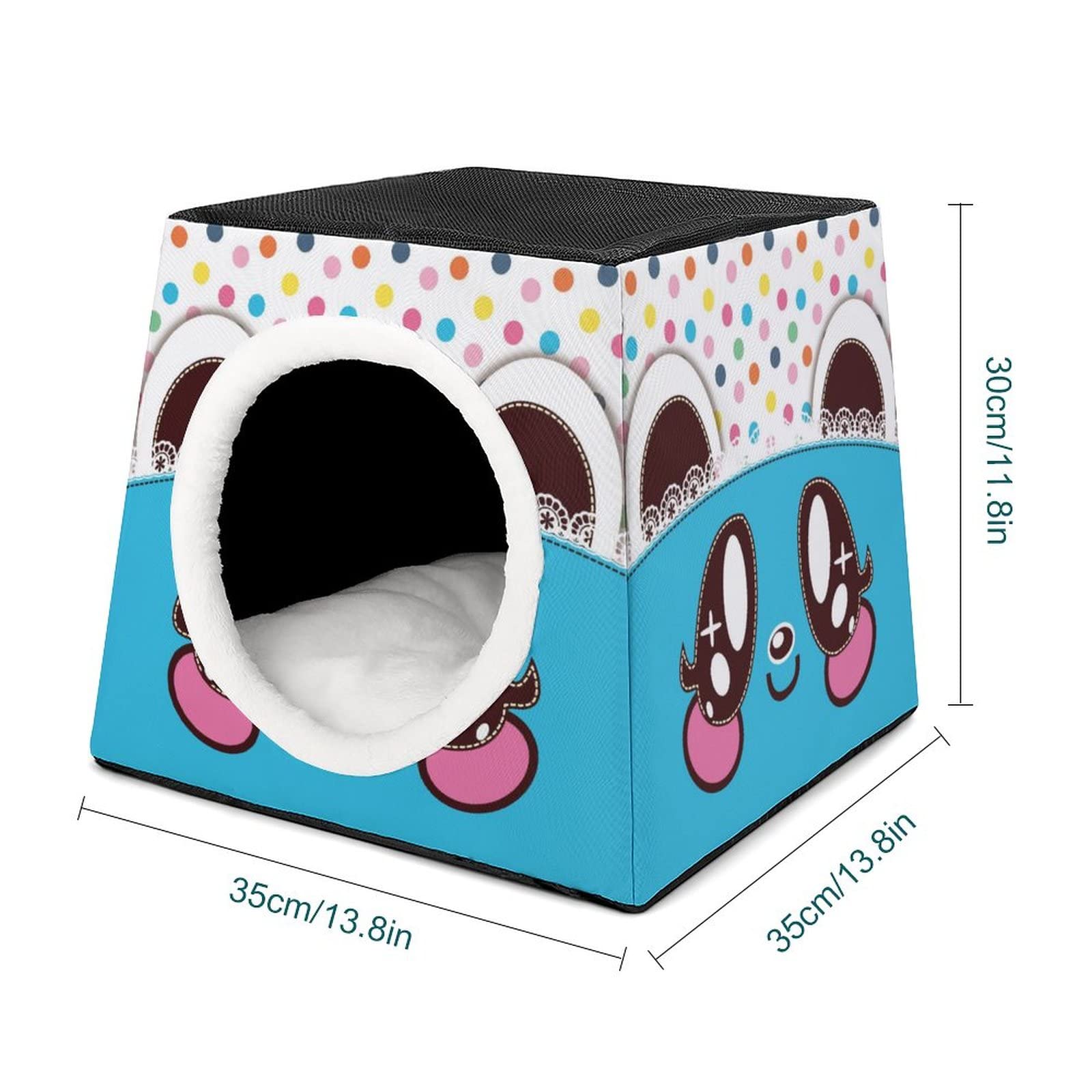 3-in-1 Foldable Cat House with Removable Cushion - Convertible Cat Bed, Sofa & Scratching Post - Cute Cat Face Design for Indoor Kittens - Perfect for Living Room, Bedroom & Pet Play Areas