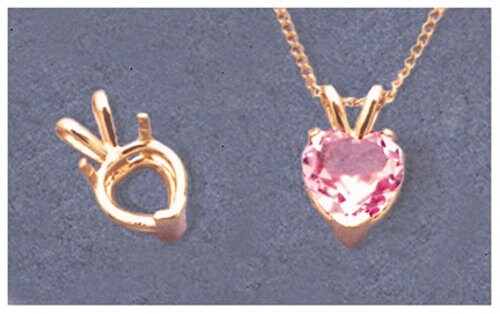 925 Solid Sterling Silver 5mm Heart 3 Prong Pendant Setting - Handcrafted in USA - Perfect for Necklaces, Bracelets & Jewelry Making (161 030/141 030)