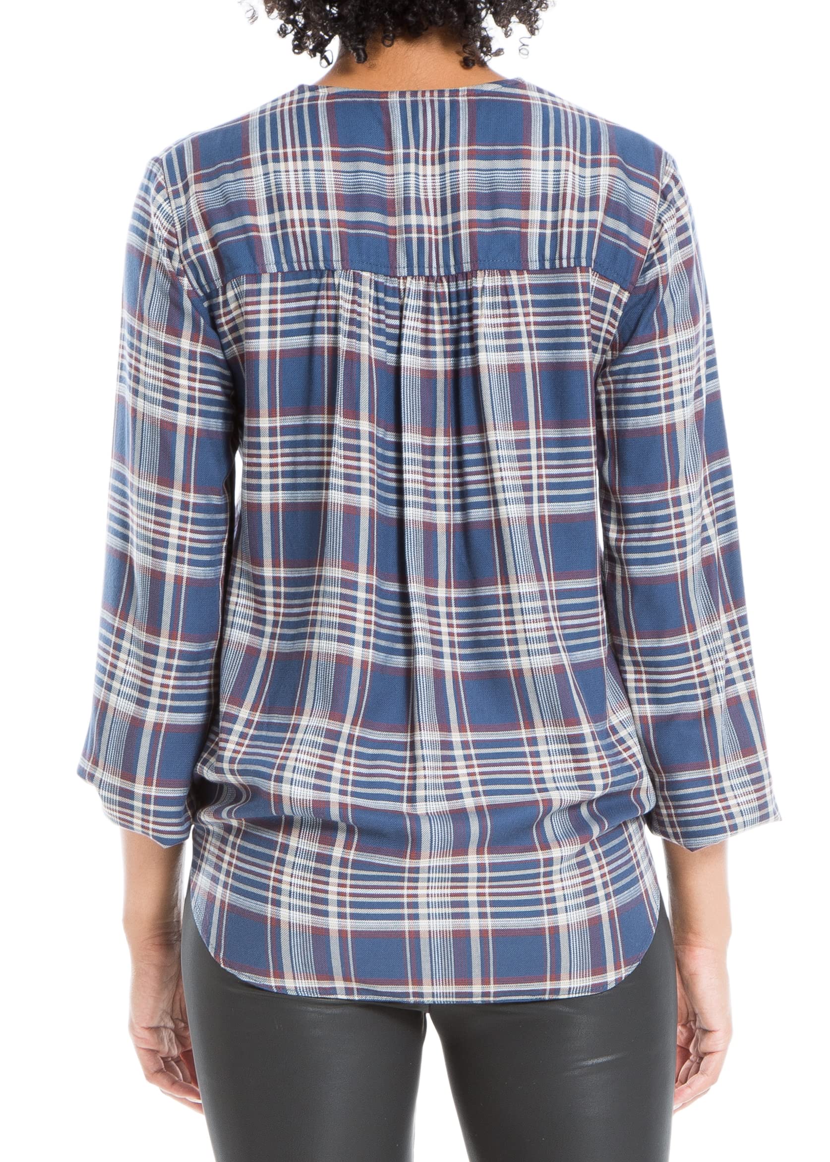 Max Studio Women's Long Sleeve Shirttail Blouse - Elegant Button Down Shirt for Work, Office & Casual Outfits | Perfect for Business Attire, Date Night & Everyday Wear