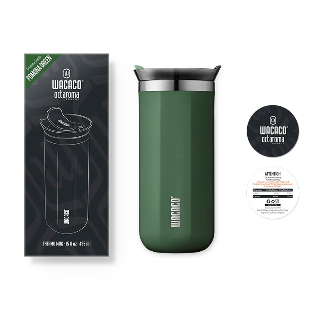 Wacaco 435ml Octaroma Grande Reusable Coffee Cup - Insulated Travel Mug for Hot & Cold Drinks - Perfect for Office, Commuting, and Outdoor Adventures