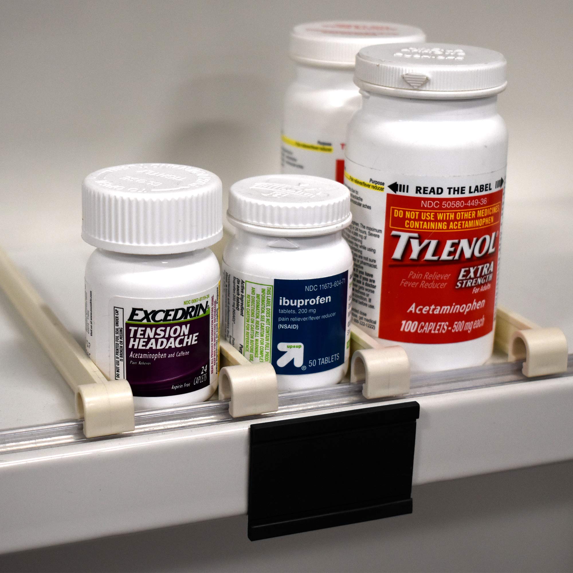 Magnetic UPC Label Holder for Pharmacy Shelves & Gondola Displays - 50 Pack, Fits 2