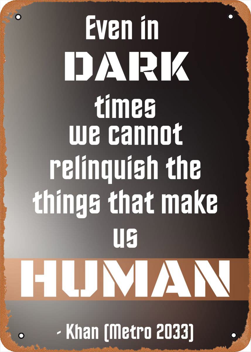 Metro 2033 Badass Video Game Quote Poster - 8x12 Inch Retro Metal Tin Sign for Gaming Room, Man Cave & Anime Themed Decor
