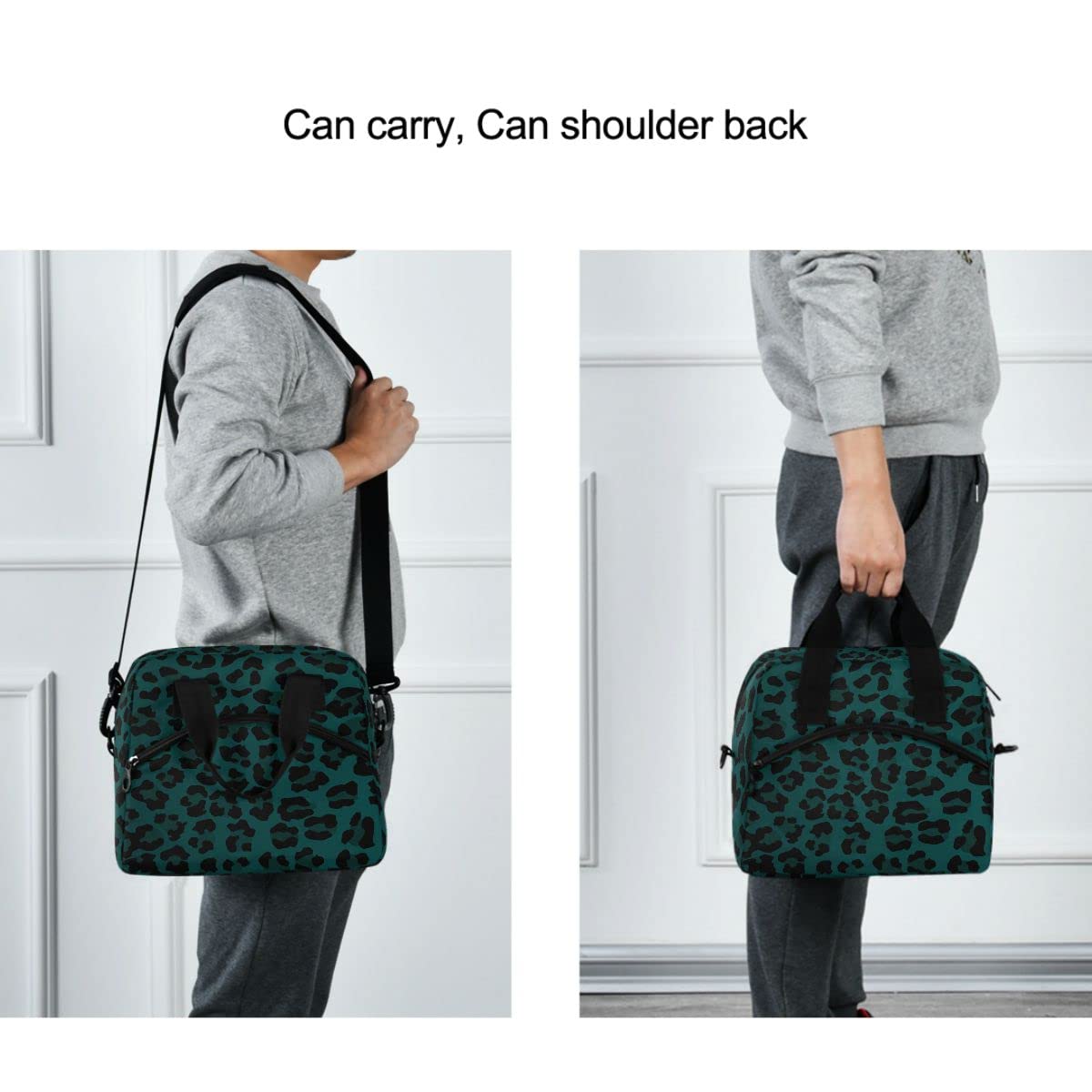 MNSRUU Insulated Lunch Bag Leopard Print - Reusable Leakproof Cooler Lunch Tote for Women & Men - Perfect for Work, School, Picnics & Outdoor Activities